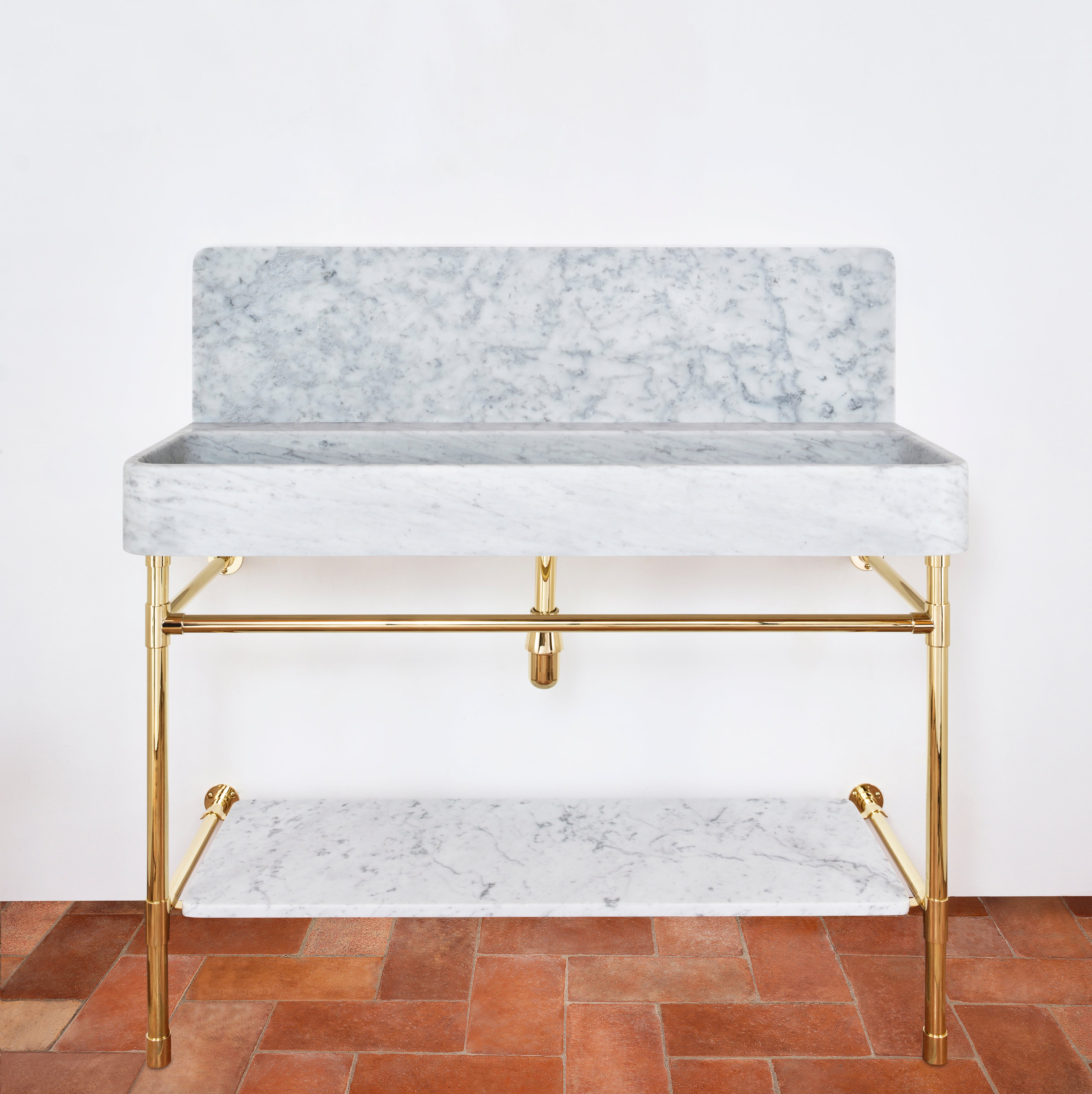 Double Vanity Basin Suite with Marble Shelf
